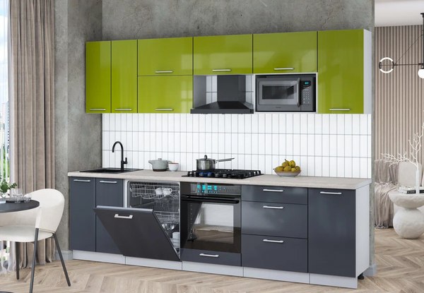 Кухонный гарнитур Интерлиния Мила Gloss 2.8-ПМ2