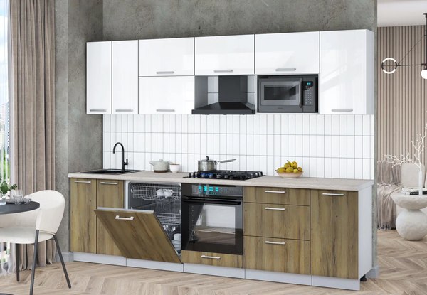 Кухонный гарнитур Интерлиния Мила Gloss 2.8-ПМ2