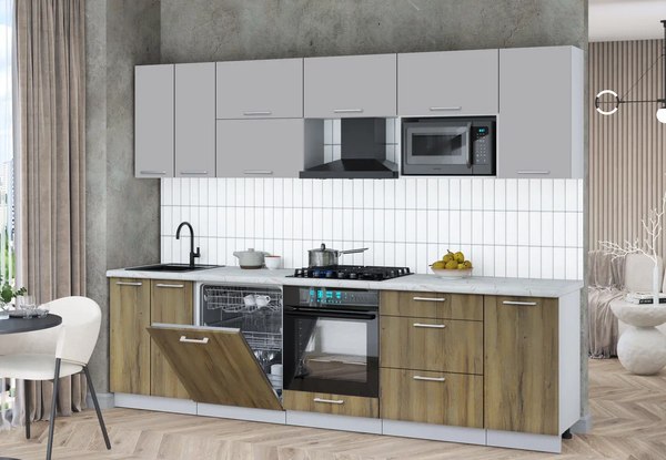 Кухонный гарнитур Интерлиния Мила Gloss 2.8-ПМ2