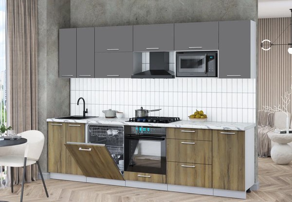 Кухонный гарнитур Интерлиния Мила Gloss 2.8-ПМ2