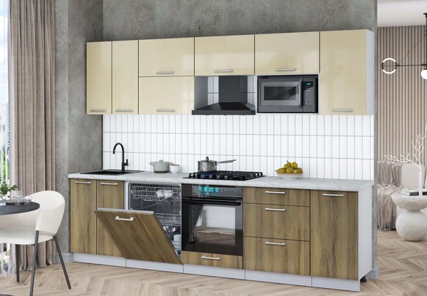 Кухонный гарнитур Интерлиния Мила Gloss 2.8-ПМ2