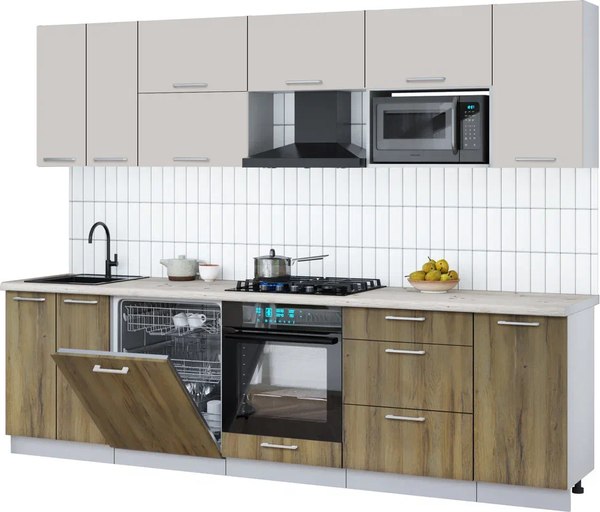 Кухонный гарнитур Интерлиния Мила Gloss 2.8-ПМ2 - фото