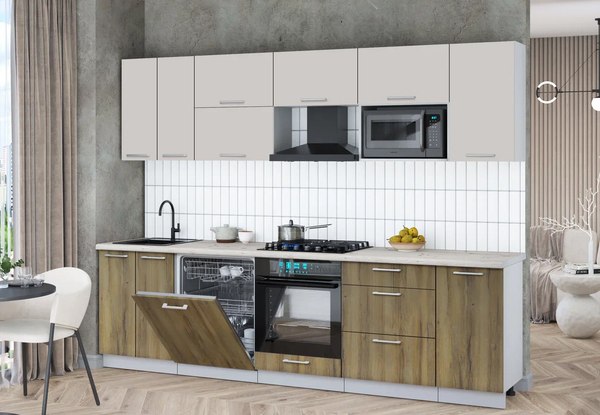 Кухонный гарнитур Интерлиния Мила Gloss 2.8-ПМ2