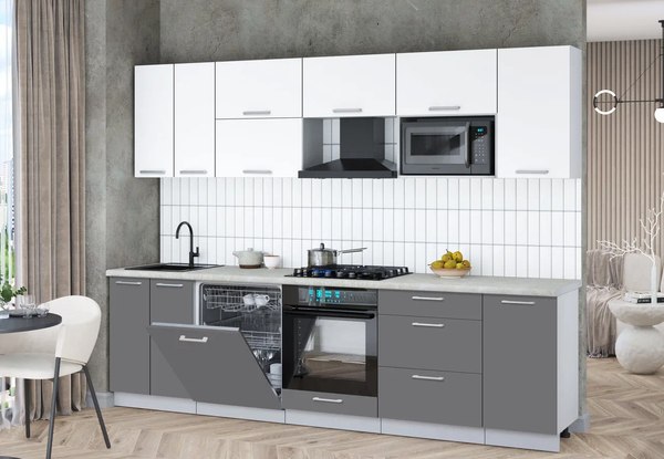 Кухонный гарнитур Интерлиния Мила Gloss 2.8-ПМ2