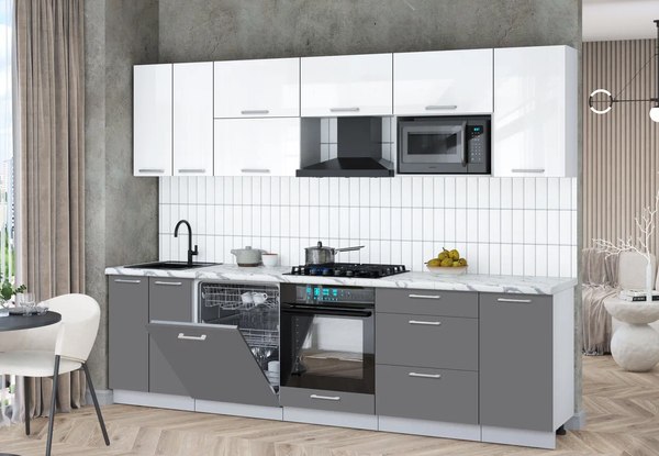 Кухонный гарнитур Интерлиния Мила Gloss 2.8-ПМ2