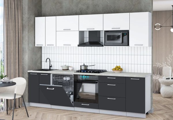 Кухонный гарнитур Интерлиния Мила Gloss 2.8-ПМ2