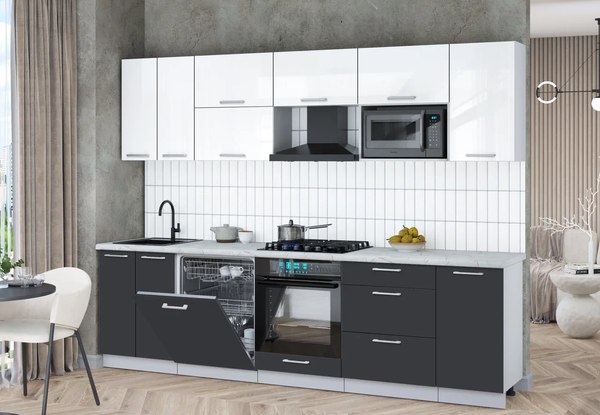 Кухонный гарнитур Интерлиния Мила Gloss 2.8-ПМ2