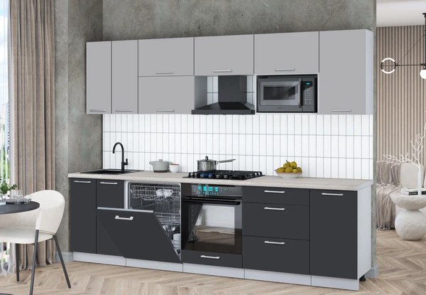 Кухонный гарнитур Интерлиния Мила Gloss 2.8-ПМ2