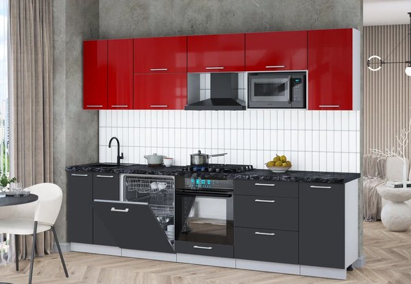 Кухонный гарнитур Интерлиния Мила Gloss 2.8-ПМ2