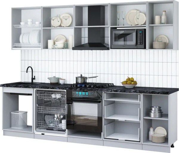 Кухонный гарнитур Интерлиния Мила Gloss 2.8-ПМ2