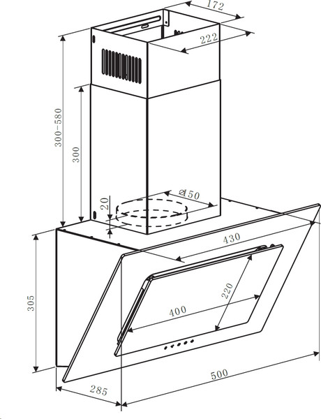 Вытяжка купольная Weissgauff Zaurak 50 PB WH