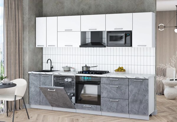 Кухонный гарнитур Интерлиния Мила Gloss 2.8-ПМ2