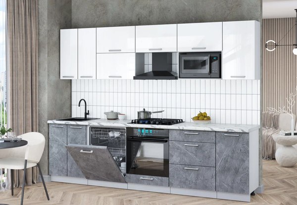 Кухонный гарнитур Интерлиния Мила Gloss 2.8-ПМ2