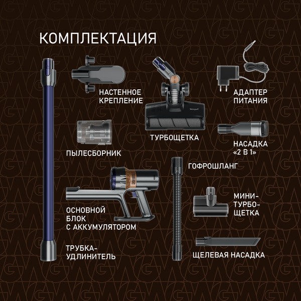 Вертикальный пылесос Weissgauff V12 BLDC 630 Marine X-Treme Turbo