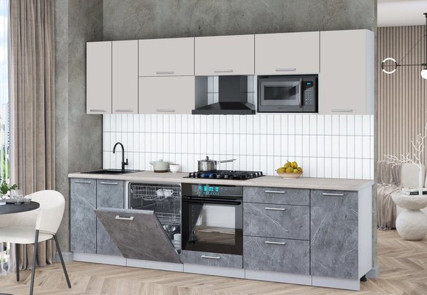 Кухонный гарнитур Интерлиния Мила Gloss 2.8-ПМ2