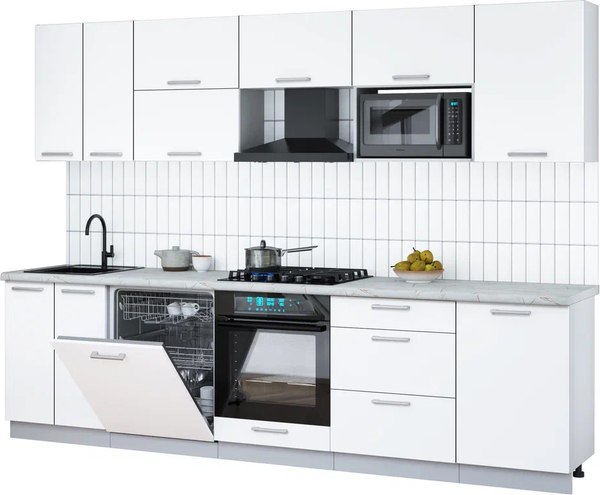 Кухонный гарнитур Интерлиния Мила Gloss 2.9-ПМ2 - фото