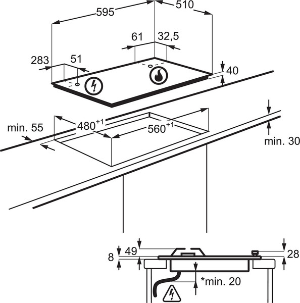 Газовая варочная панель Electrolux KGS6424BX