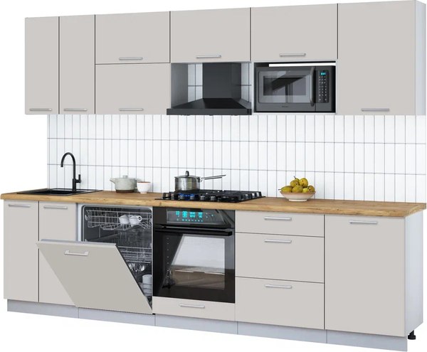 Кухонный гарнитур Интерлиния Мила Gloss 2.9-ПМ2 - фото