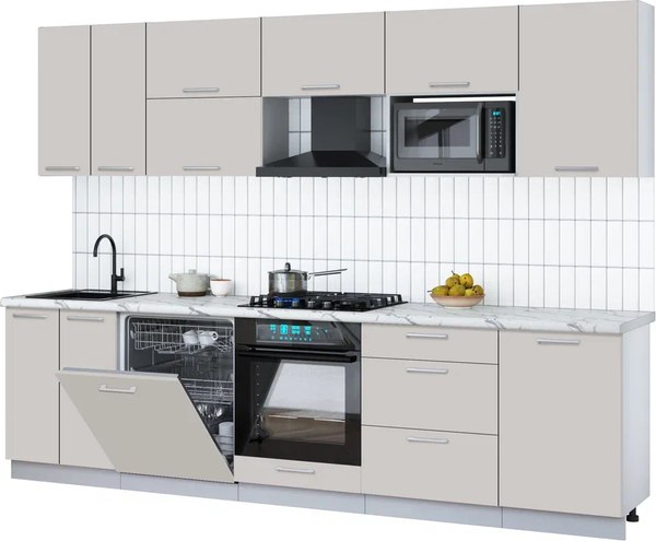 Кухонный гарнитур Интерлиния Мила Gloss 2.9-ПМ2 - фото