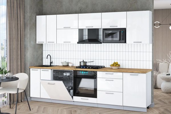 Кухонный гарнитур Интерлиния Мила Gloss 2.9-ПМ2