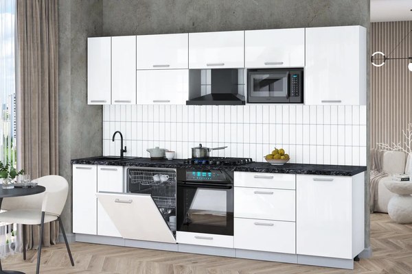 Кухонный гарнитур Интерлиния Мила Gloss 2.9-ПМ2