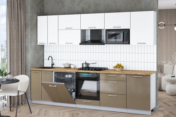 Кухонный гарнитур Интерлиния Мила Gloss 2.9-ПМ2