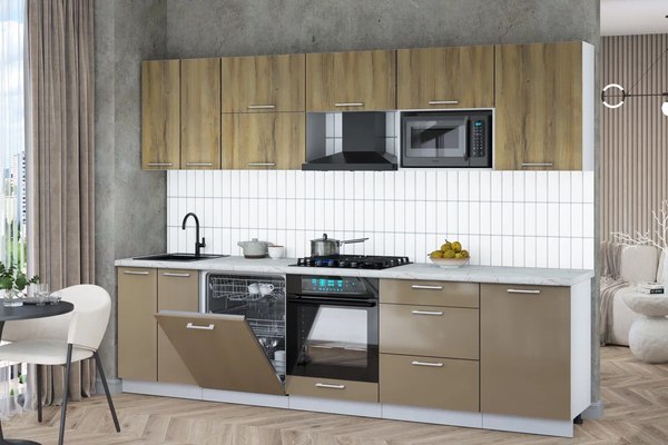 Кухонный гарнитур Интерлиния Мила Gloss 2.9-ПМ2