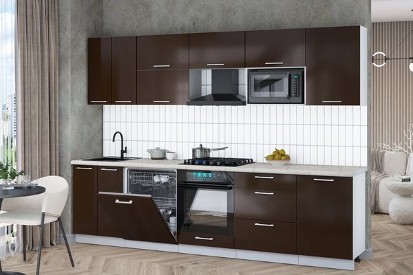 Кухонный гарнитур Интерлиния Мила Gloss 2.9-ПМ2