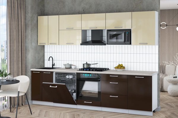 Кухонный гарнитур Интерлиния Мила Gloss 2.9-ПМ2