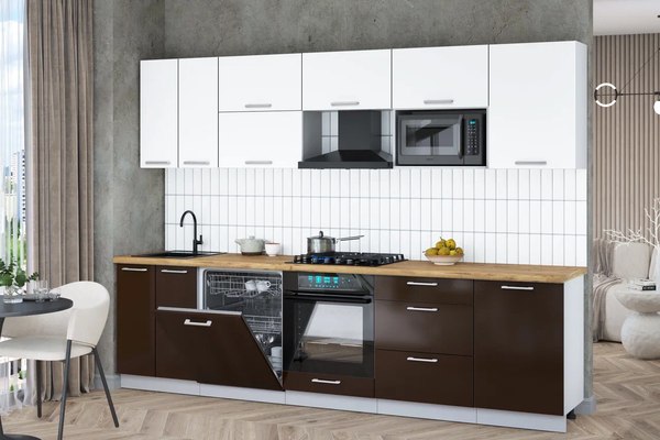 Кухонный гарнитур Интерлиния Мила Gloss 2.9-ПМ2