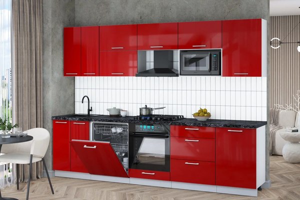 Кухонный гарнитур Интерлиния Мила Gloss 2.9-ПМ2