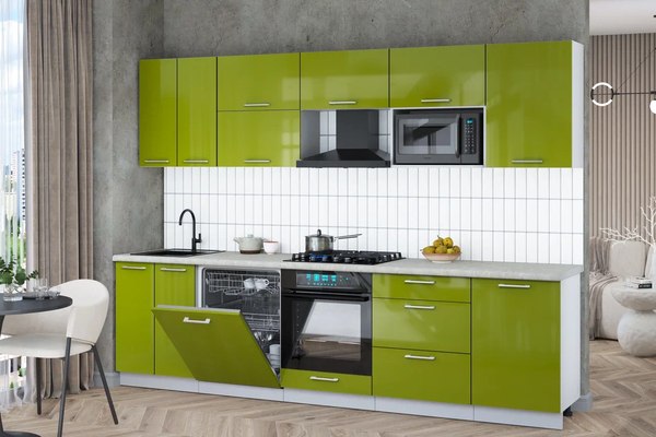 Кухонный гарнитур Интерлиния Мила Gloss 2.9-ПМ2