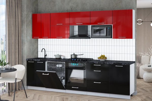 Кухонный гарнитур Интерлиния Мила Gloss 2.9-ПМ2