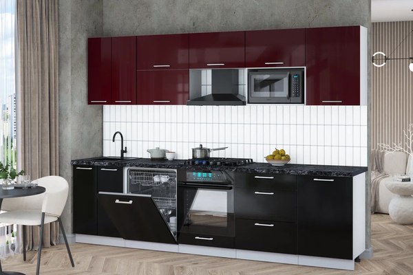 Кухонный гарнитур Интерлиния Мила Gloss 2.9-ПМ2