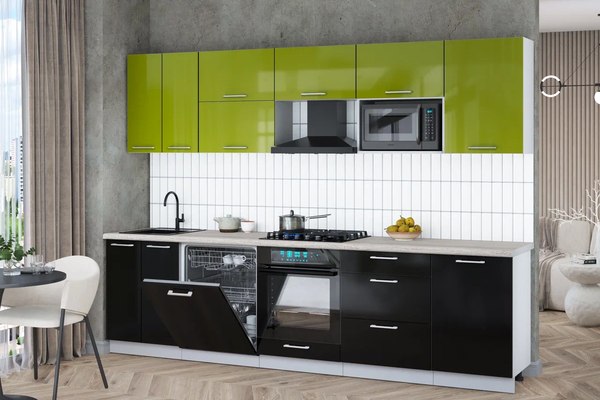 Кухонный гарнитур Интерлиния Мила Gloss 2.9-ПМ2