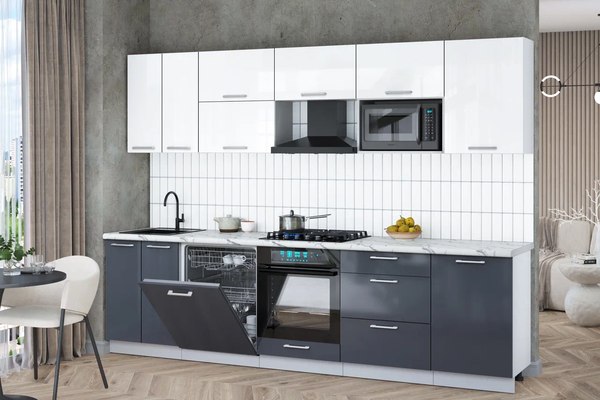 Кухонный гарнитур Интерлиния Мила Gloss 2.9-ПМ2