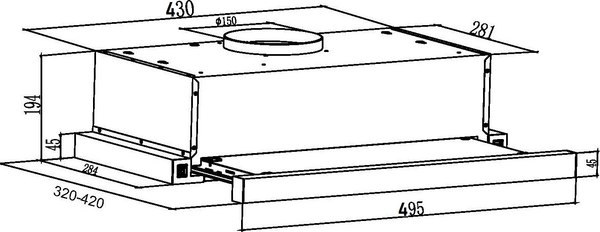 Вытяжка телескопическая Schtoff TF-5250 GBK