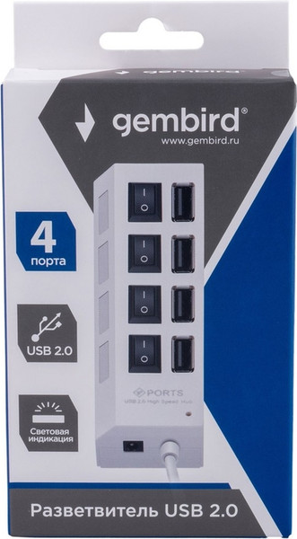 USB-хаб Gembird UHB-243-ADW