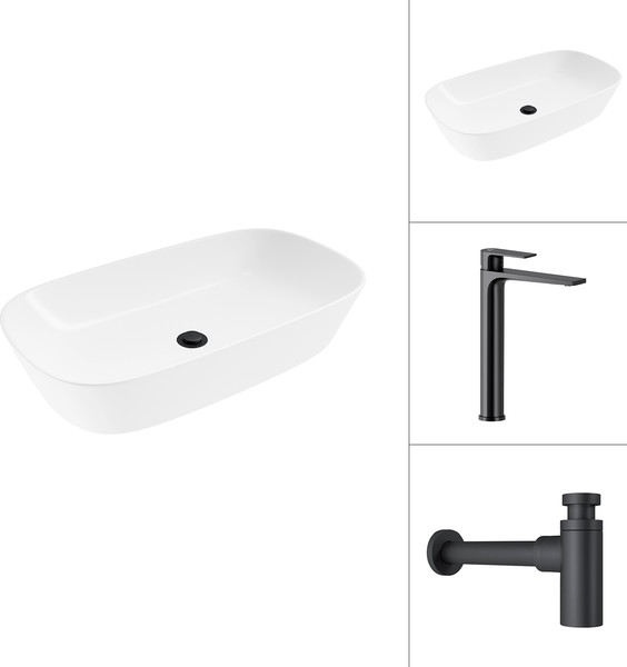 Умывальник со смесителем Lauter 21393-70 + Reef 21CK8678BS с сифоном 21635B - фото