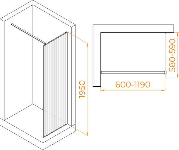 Душевая стенка RGW WA-08 / 06100806-151