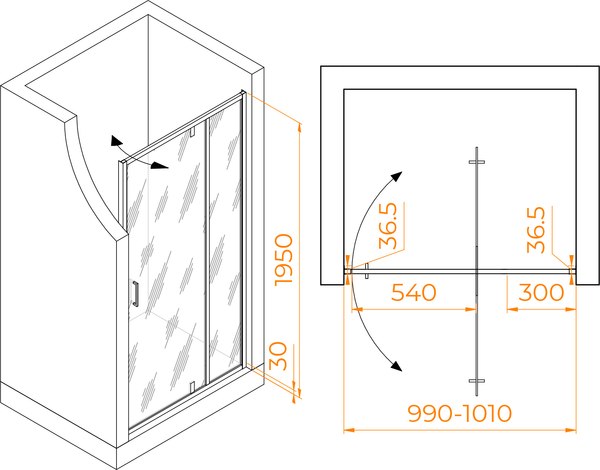 Душевая дверь RGW LE-103 / 711210310-11