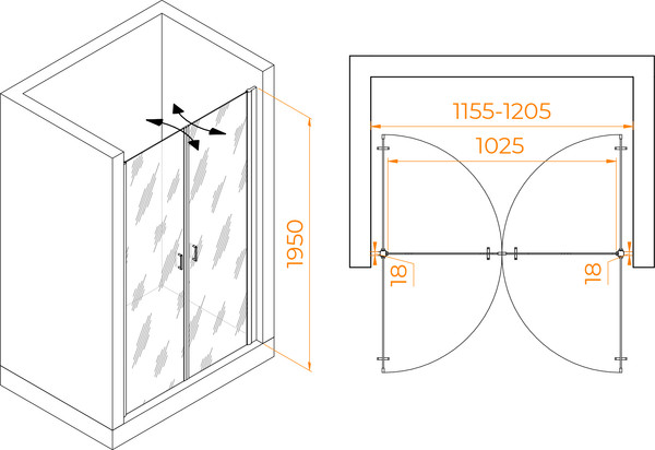 Душевая дверь RGW PA-104 / 060810412-11