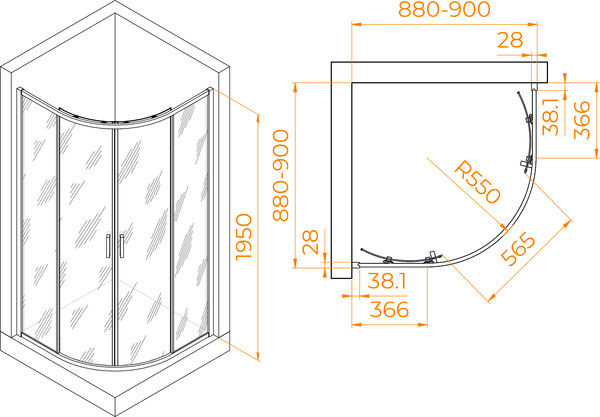 Душевой уголок RGW PA-52 / 03085299-11