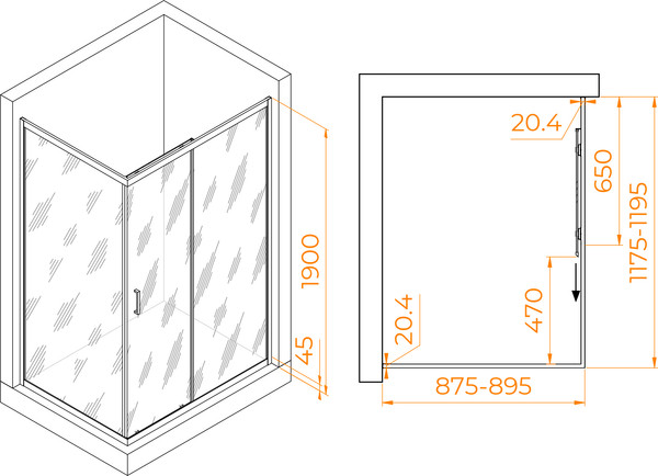 Душевой уголок RGW PA-245B / 410824592-14