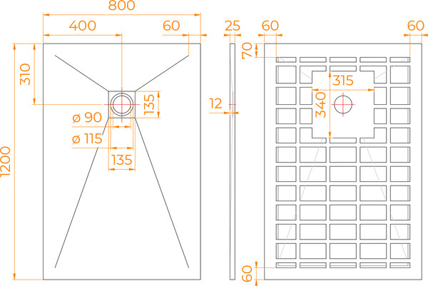 Душевой поддон RGW Stone Tray-G / 14152812-02-11