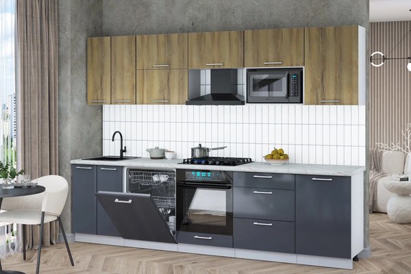 Кухонный гарнитур Интерлиния Мила Gloss 2.9-ПМ2