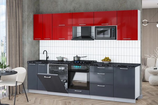 Кухонный гарнитур Интерлиния Мила Gloss 2.9-ПМ2