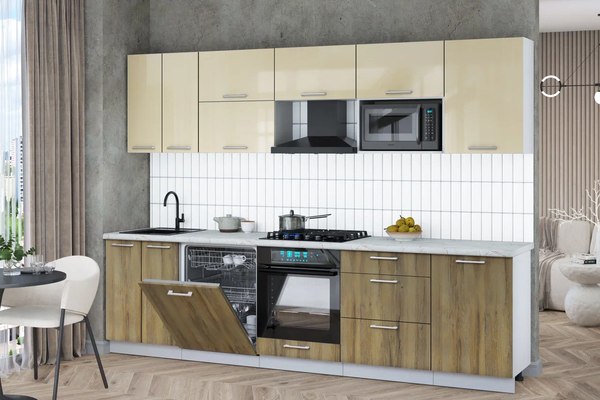 Кухонный гарнитур Интерлиния Мила Gloss 2.9-ПМ2