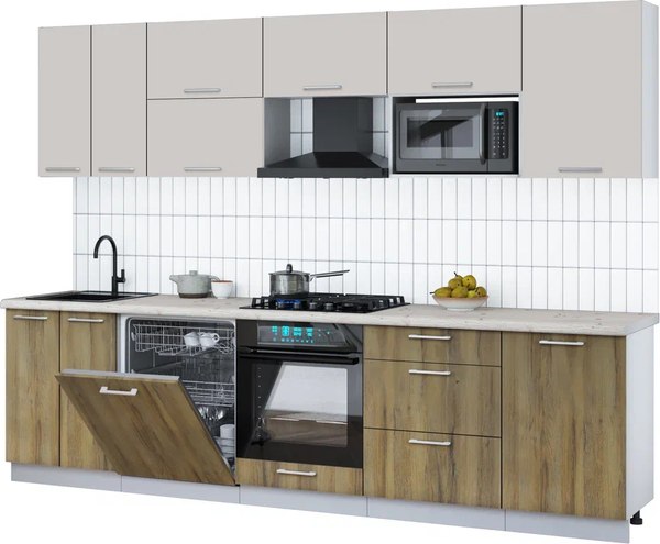 Кухонный гарнитур Интерлиния Мила Gloss 2.9-ПМ2 - фото