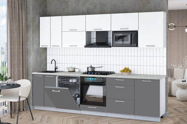 Кухонный гарнитур Интерлиния Мила Gloss 2.9-ПМ2